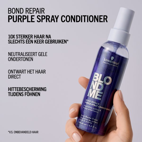 Schwarzkopf - BlondMe Bond Repair Purple Spray Conditioner - Afbeelding 4