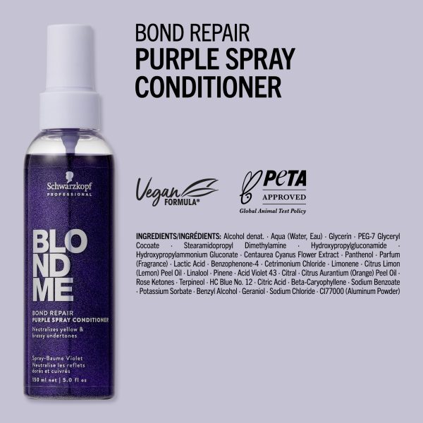 Schwarzkopf - BlondMe Bond Repair Purple Spray Conditioner - Afbeelding 7