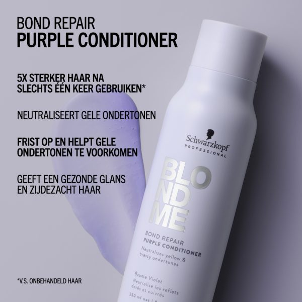 Schwarzkopf - BlondMe Bond Repair Purple Conditioner - Afbeelding 4