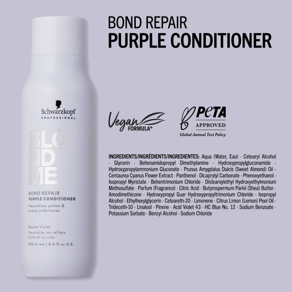 Schwarzkopf - BlondMe Bond Repair Purple Conditioner - Afbeelding 5